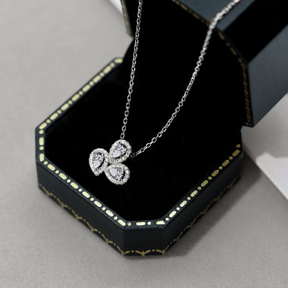 [Everoly JW]Elegante Halskette in Blumenform mit Birnenschliff