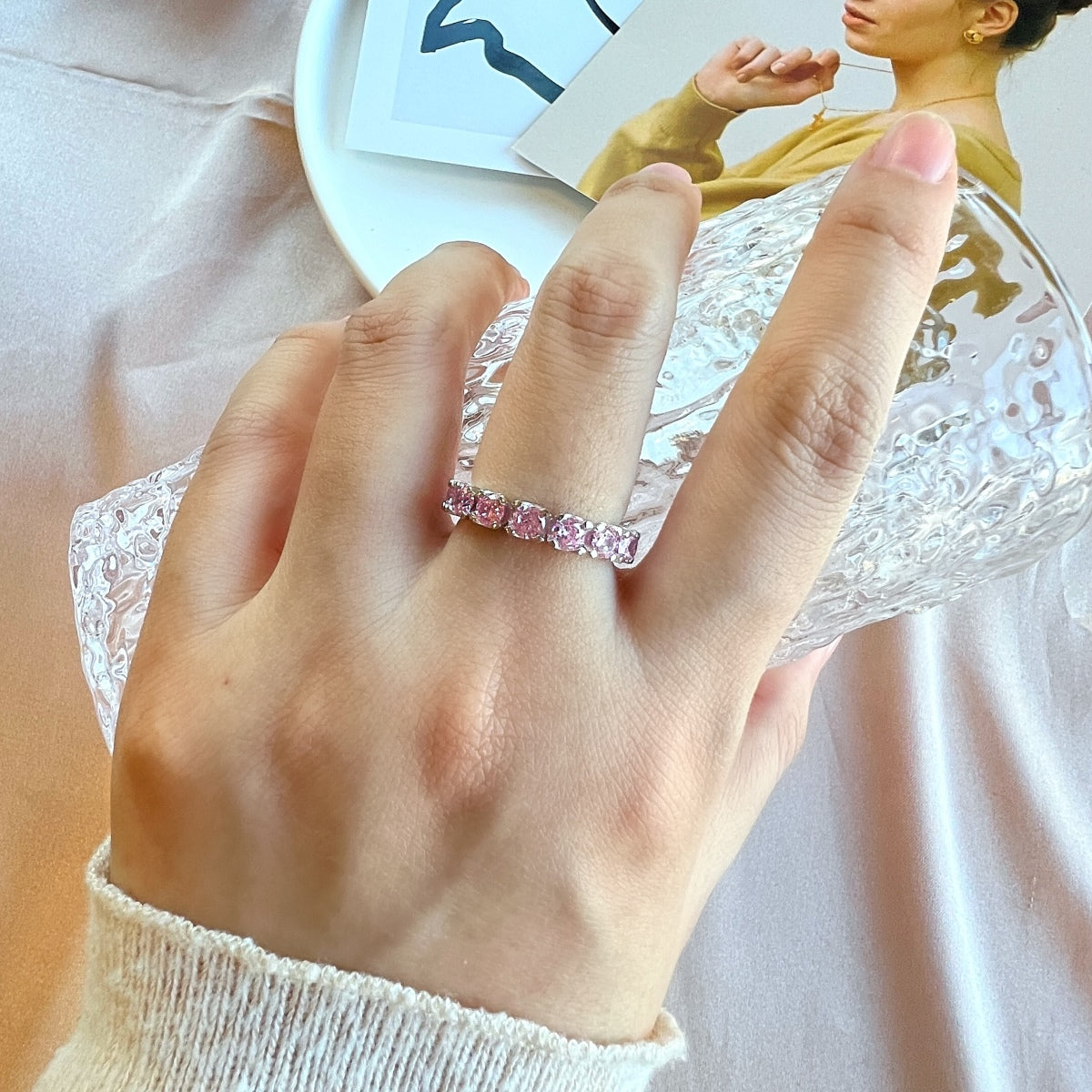[Olivia JW]Eternity Round Cut Tennis Ring