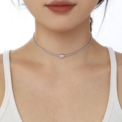 [Olivia JW]1.0 Carat Shining Oval Cut Necklace