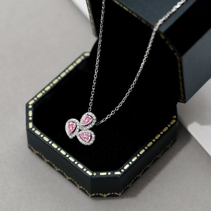 [Olivia JW]Elegant Flower Shape Pear Cut Necklace