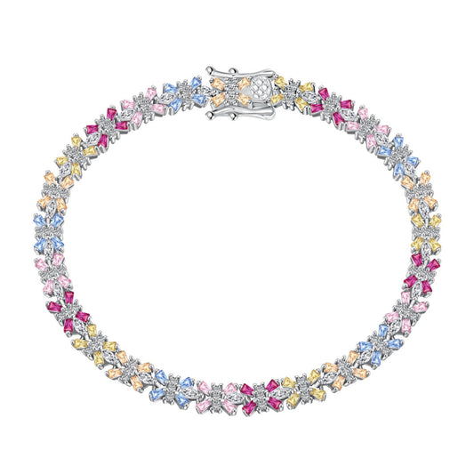 [Everoly JW] Strahlend buntes Party-Armband im Smaragdschliff