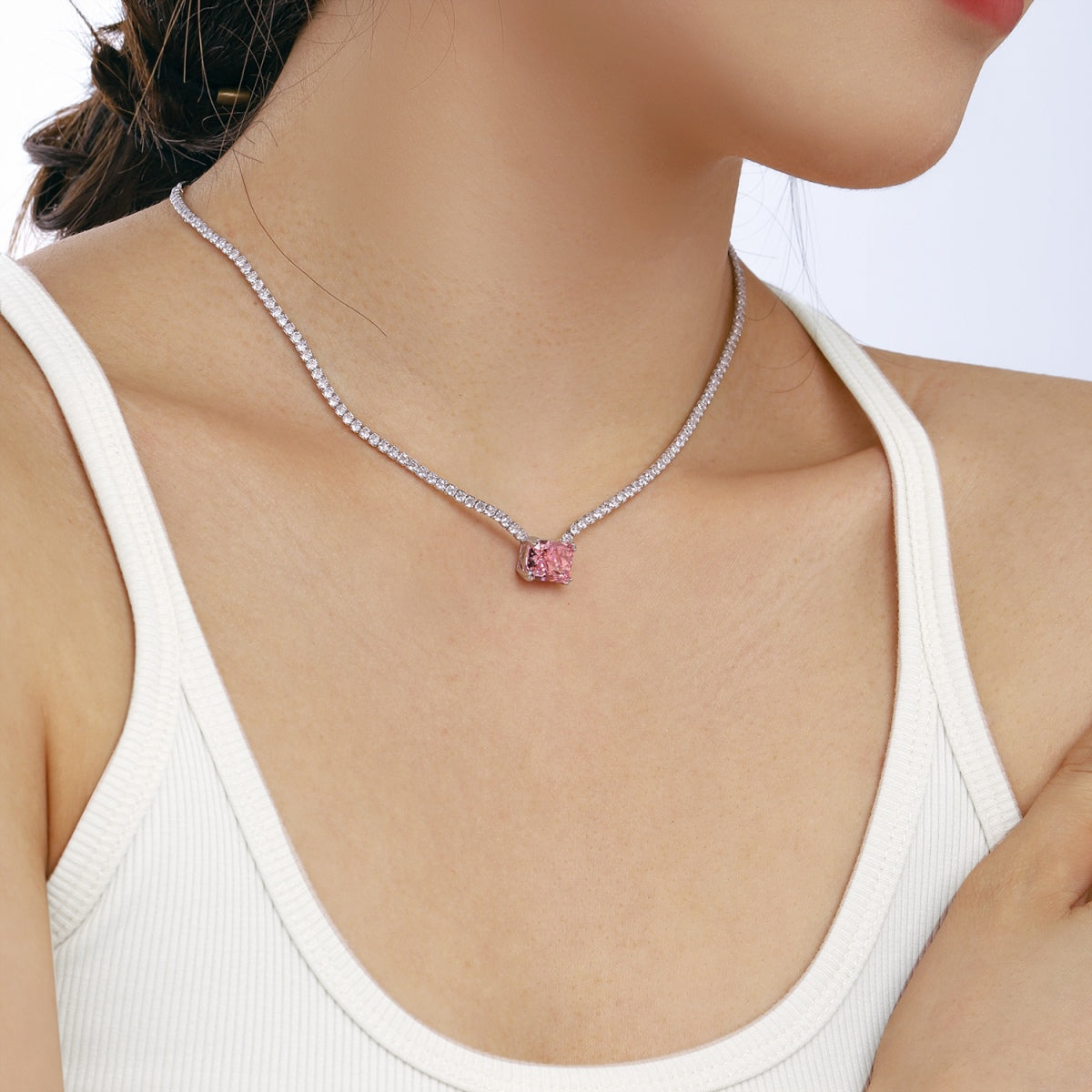 [Olivia JW]4.0 Carat Elegant Radiant Cut Necklace