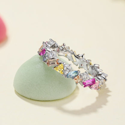 [Olivia JW]Dazzling Polychromatic Multi cut Daily Ring