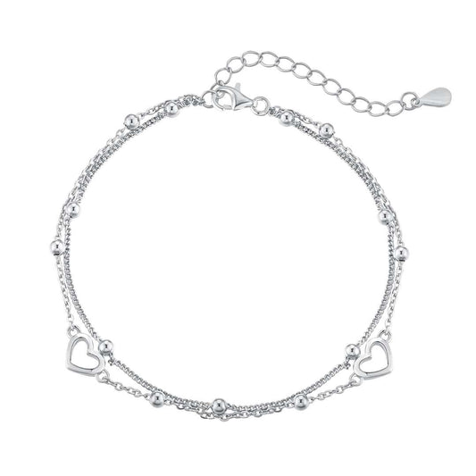 [Olivia JW]Dainty Double Layer Love Heart Bracelet