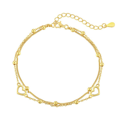 [Olivia JW]Dainty Double Layer Love Heart Bracelet