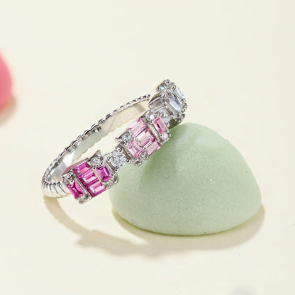 [Olivia JW]Unique Colorful Emerald Cut Party Ring