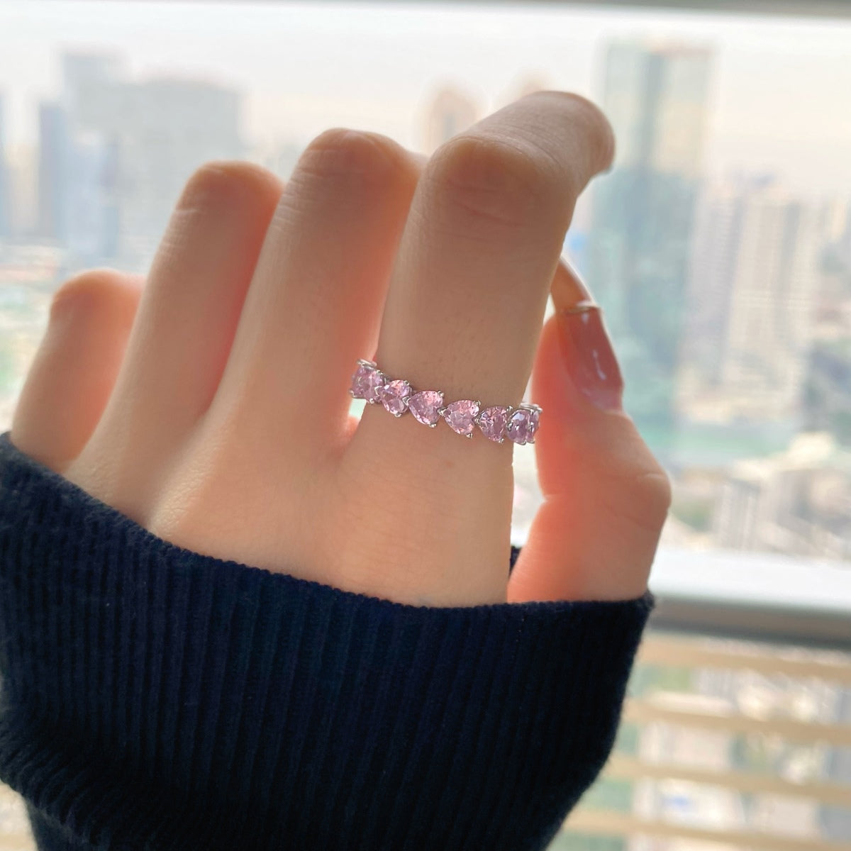 [Olivia JW]0.25 Carat Radiant Romance Heart Cut Lover Ring