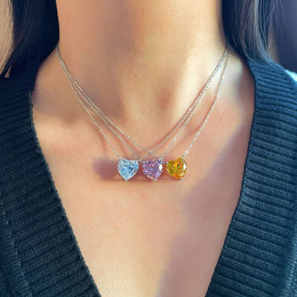 [Olivia JW]6.0 carat Radiant Heart Shape Necklace