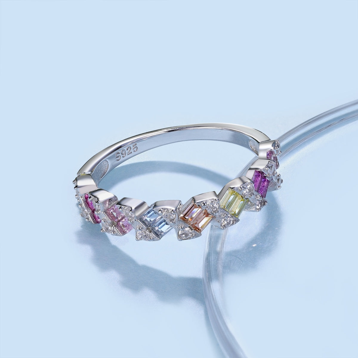 [Olivia JW]Delicate Vibrant Emerald Cut Daily Ring