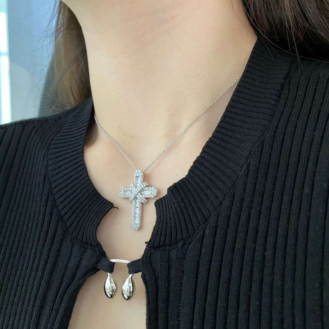 [Olivia JW]Gypsophila With Dimonds Necklace
