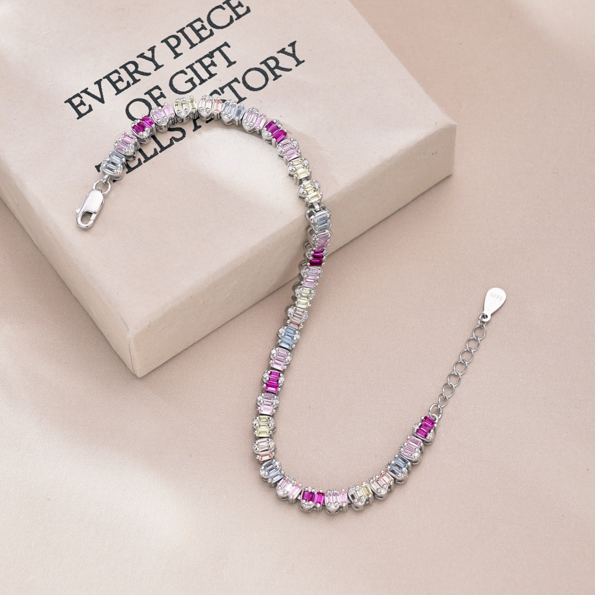 [Olivia JW]Delicate Colorful Emerald Cut Party Bracelet