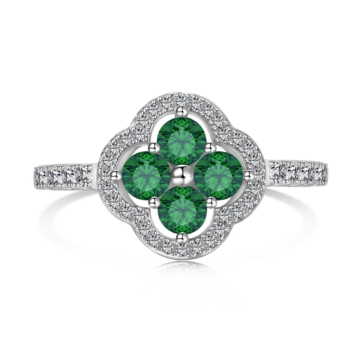 [Everoly JW]Four Leaf Clover Flower Design Ring