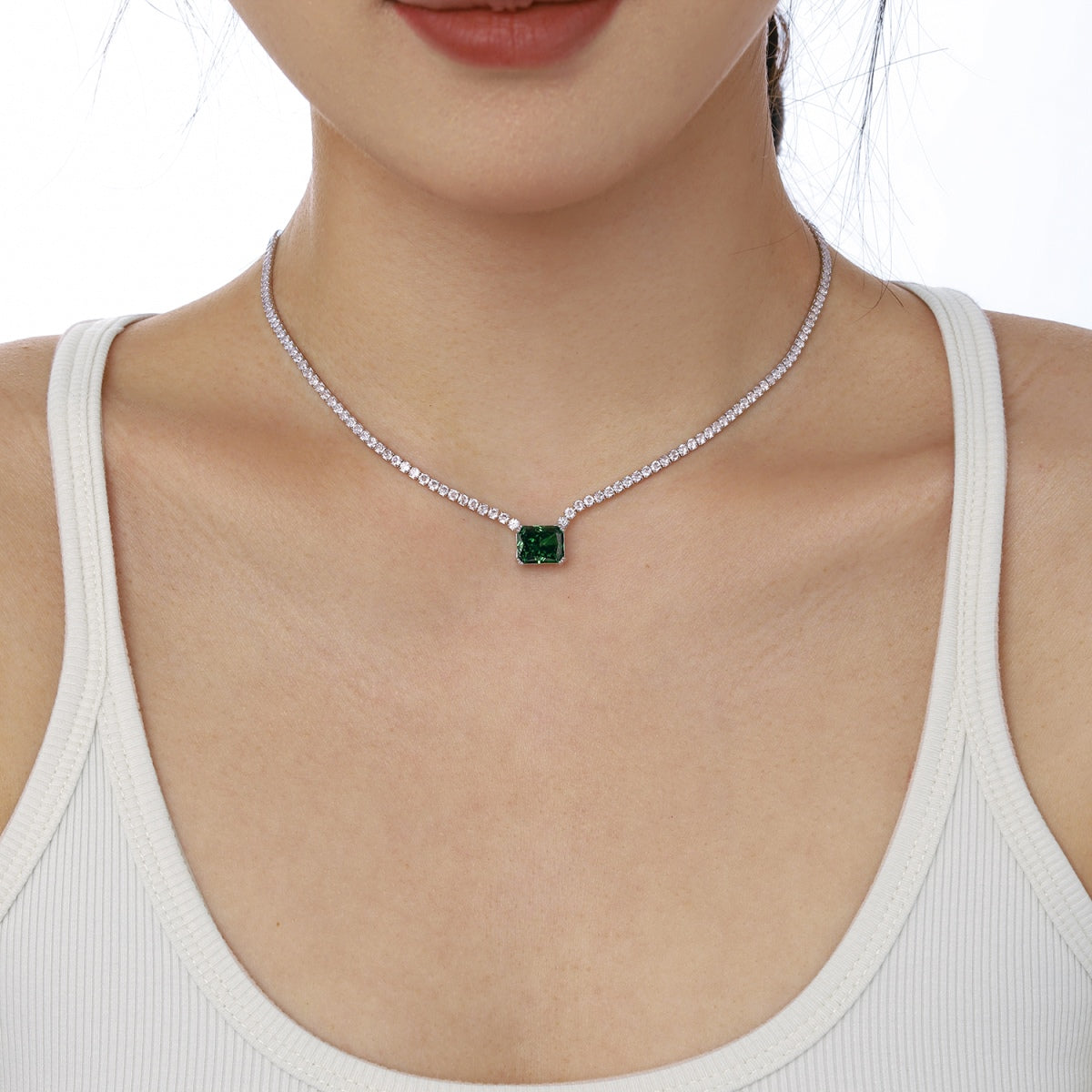 [Olivia JW]4.0 Carat Elegant Radiant Cut Necklace