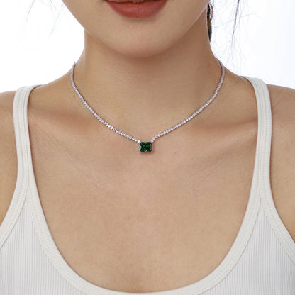 [Everoly JW]4.0 Carat Elegant Radiant Cut Necklace