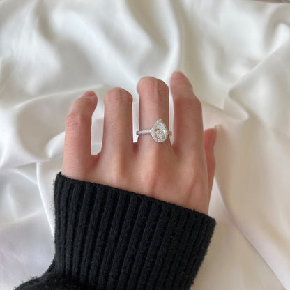 [Everoly JW] 1,0 Karat luxuriöser, strahlender Ehering in Wassertropfenform