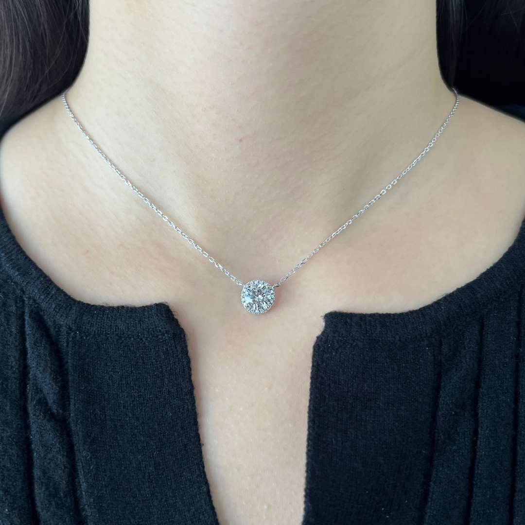 [Everoly JW]Luxuriöse Halskette mit Rundschliff