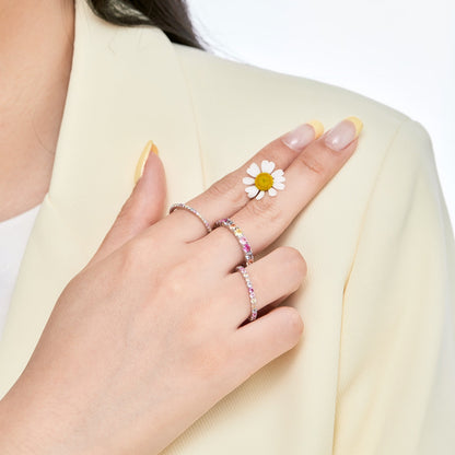 [Olivia JW]Dazzling Lustrous Round Cut Tennis Ring