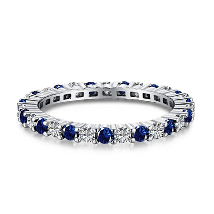 [Olivia JW]Exquisite Colorful Round Cut Tennis Ring