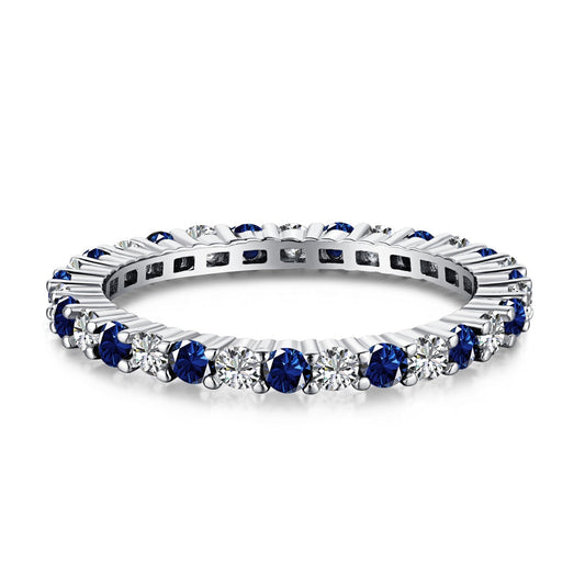 [Olivia JW]Exquisite Colorful Round Cut Tennis Ring