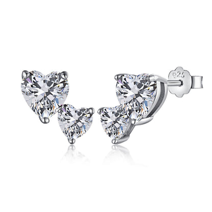 [Olivia JW]Double Heart-Shape Classic Princess Style Earrings