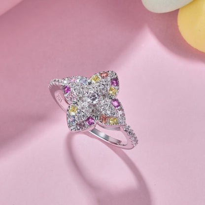 [Olivia JW]Luxurious Colorful Flower Shape Banquet Ring