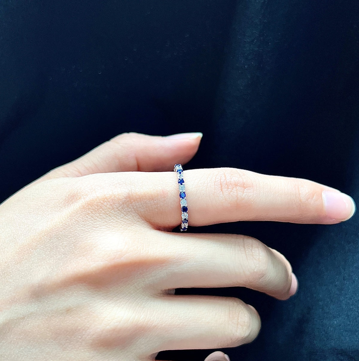 [Olivia JW]Exquisite Colorful Round Cut Tennis Ring