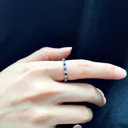 [Olivia JW]Exquisite Colorful Round Cut Tennis Ring