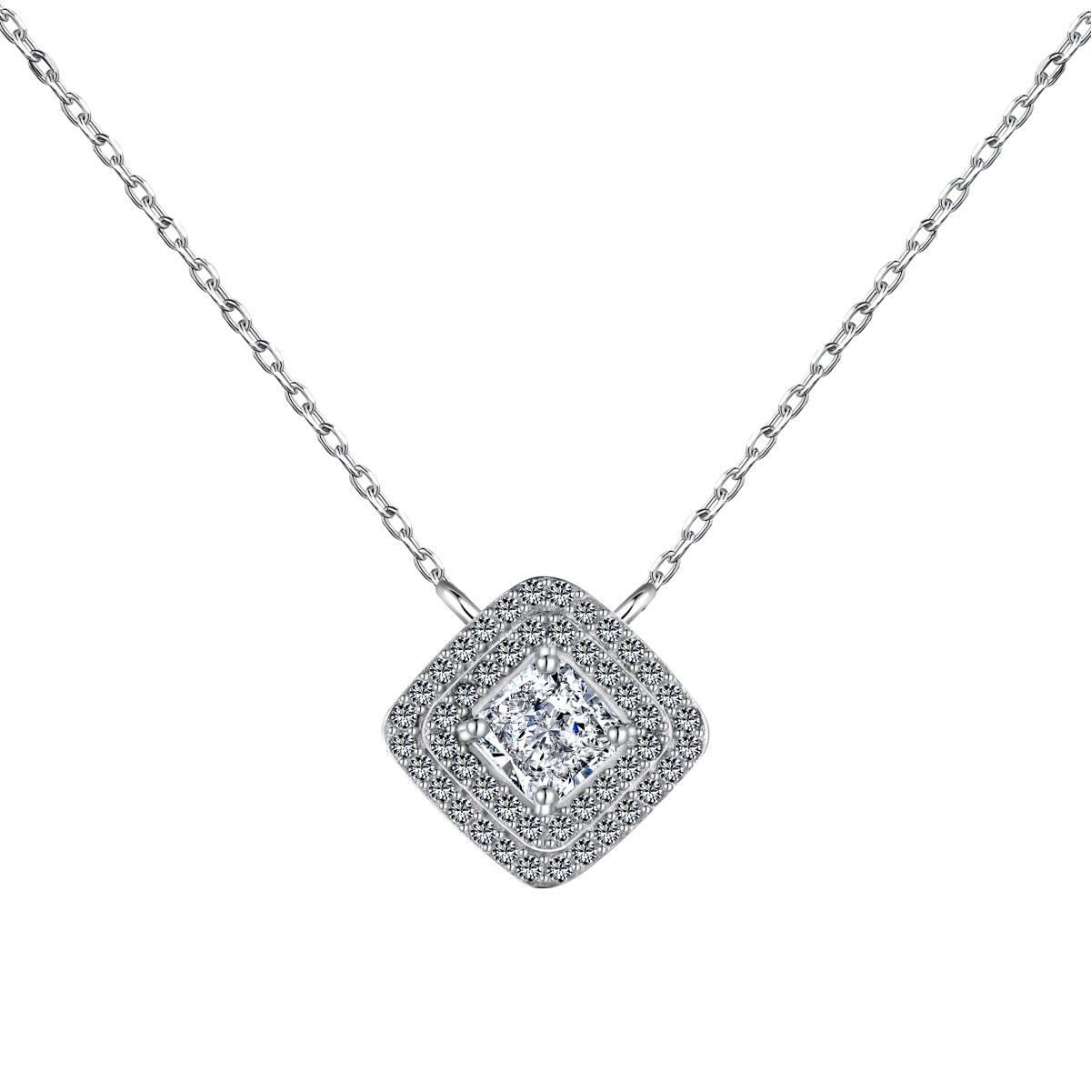 [Olivia JW]Sparkling Asscher Cut Necklace