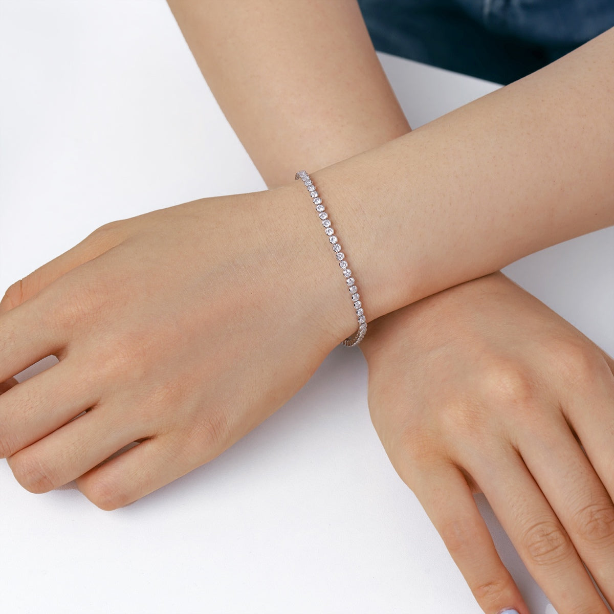 [Everoly JW]Schillerndes funkelndes Armband im Rundschliff für den Alltag