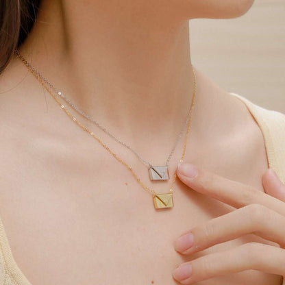 [Olivia JW]Envelope Heart Shape Mother's Day Necklace