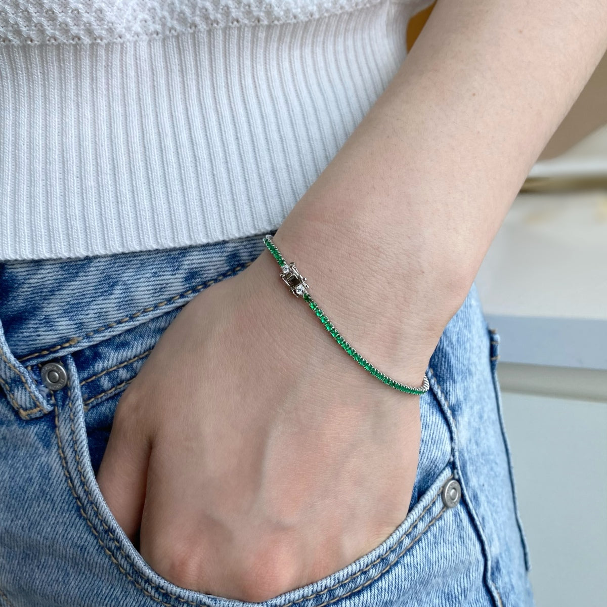 [Olivia JW]Dazzling Colorful Round Cut Daily Bracelet