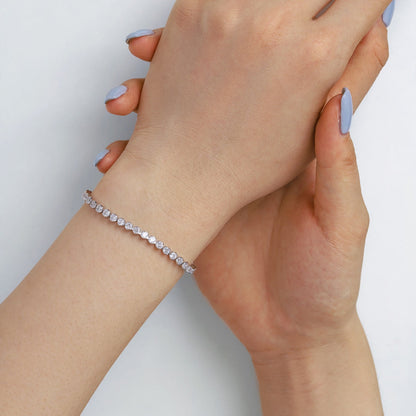 [Everoly JW]Ornate  Sparkling Round Cut Daily Bracelet