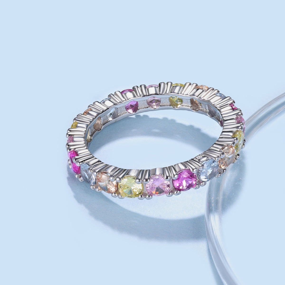 [Olivia JW]Dazzling Lustrous Round Cut Tennis Ring
