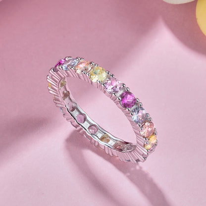 [Olivia JW]Dazzling Lustrous Round Cut Tennis Ring