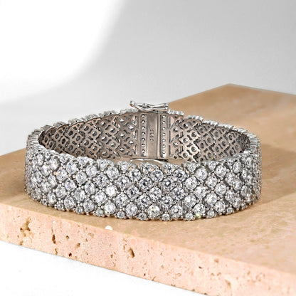 [Everoly JW] Verziertes, elegantes Party-Armband im Rundschliff