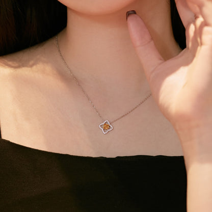 [Olivia JW]Exquisite Flower Shape Princess Cut Necklace