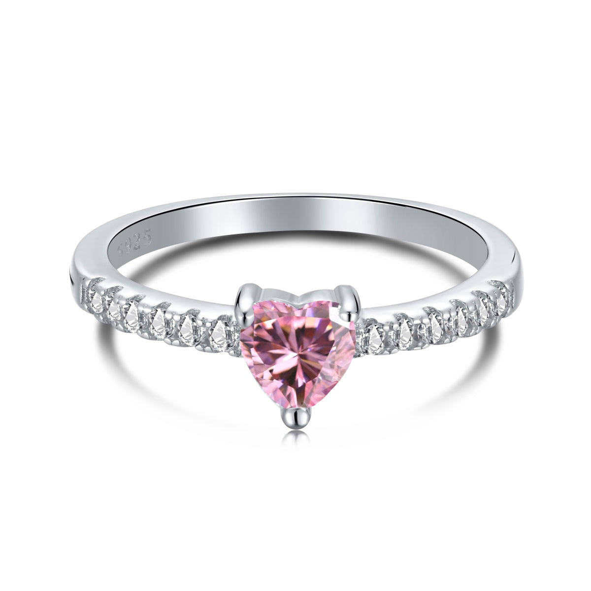 [Olivia JW]0.5 Carat CaratEternity Charming Heart Shape Lover Ring