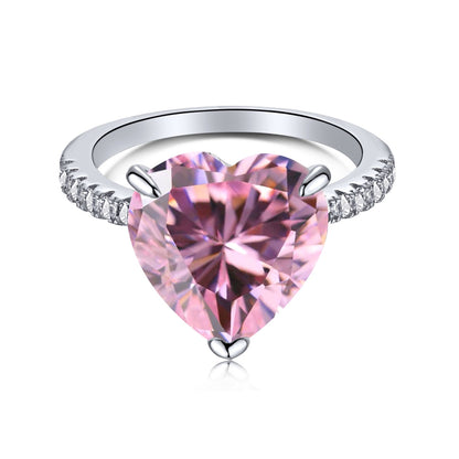 [Everoly JW] 6,0 Karat luxuriöser funkelnder romantischer Herzschliff-Liebhaberring