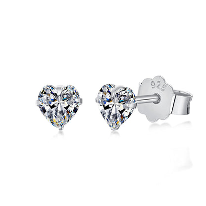 [Olivia JW]Sparkling Heart Shaped Simple Earrings