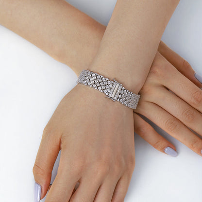 [Everoly JW] Verziertes, elegantes Party-Armband im Rundschliff