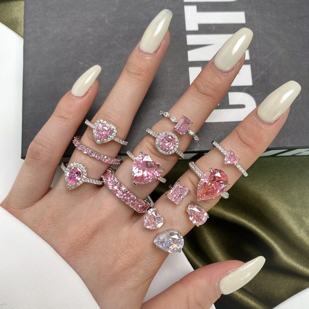 [Olivia JW]0.5 Carat CaratEternity Charming Heart Shape Lover Ring