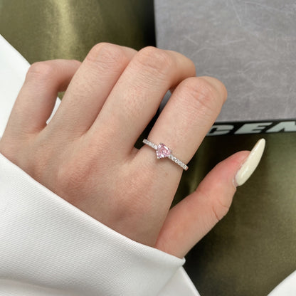 [Olivia JW]0.5 Carat CaratEternity Charming Heart Shape Lover Ring