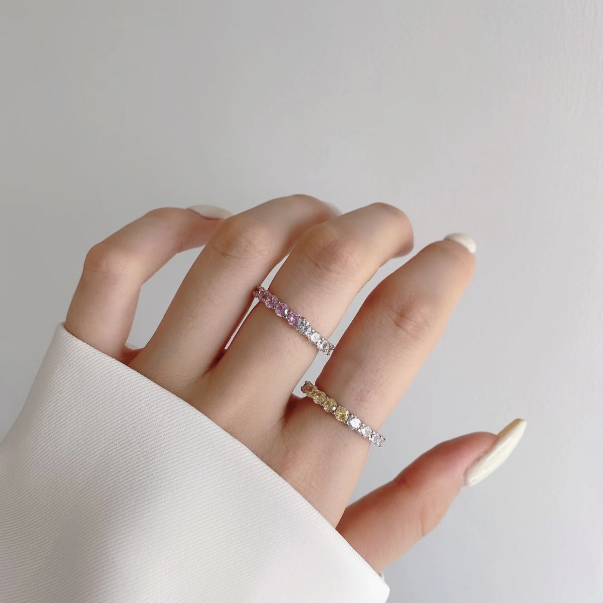 [Olivia JW]Sparkling Round Cut Tennis Ring