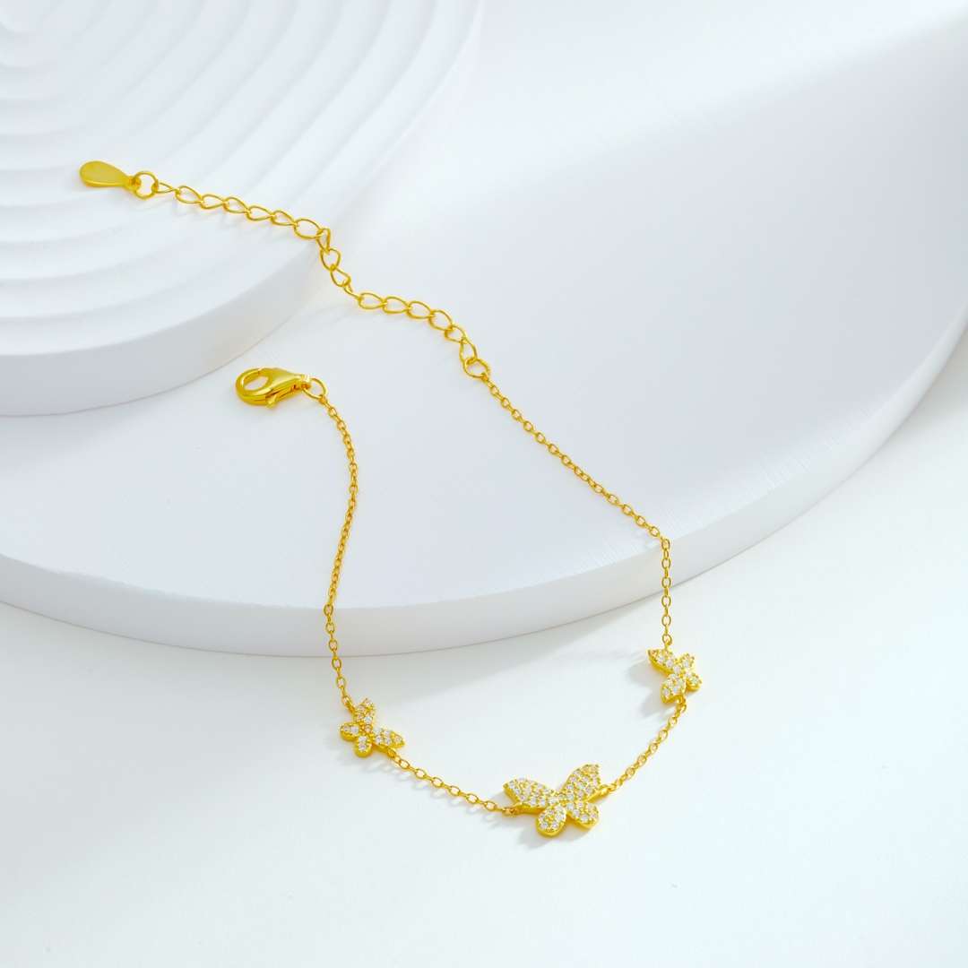 [Olivia JW]Delicate Butterfly Pendant Bracelet