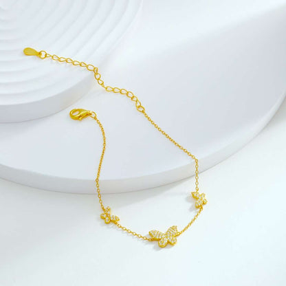 [Olivia JW]Delicate Butterfly Pendant Bracelet