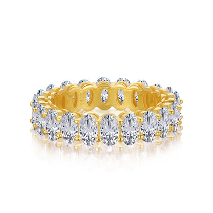[Everoly JW] Verzierter Tennisring mit ovalem Schliff