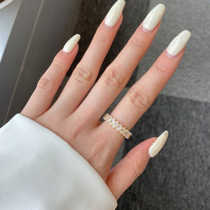 [Olivia JW]Ornate Oval Cut Tennis Ring