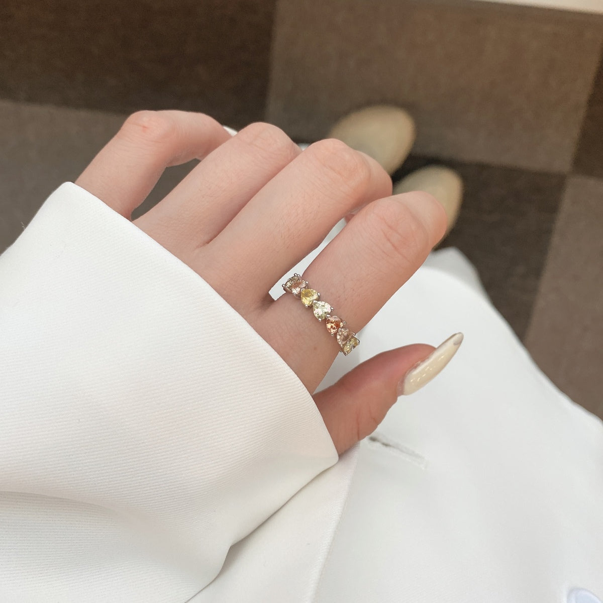[Olivia JW]0.25 Carat Radiant Romance Heart Cut Lover Ring