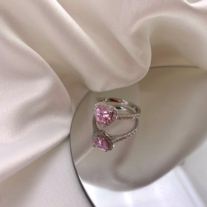 [Olivia JW]Eternity Splashy Romantic Heart Shape Lover Ring