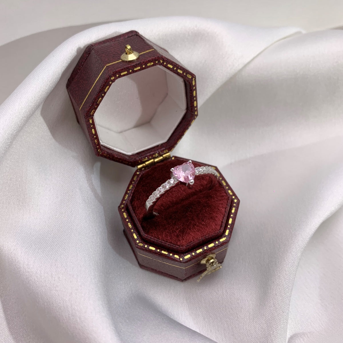 [Olivia JW]0.5 Carat CaratEternity Charming Heart Shape Lover Ring